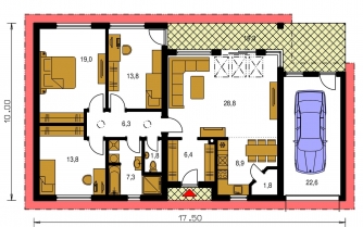 Floor plan of ground floor - BUNGALOW 148